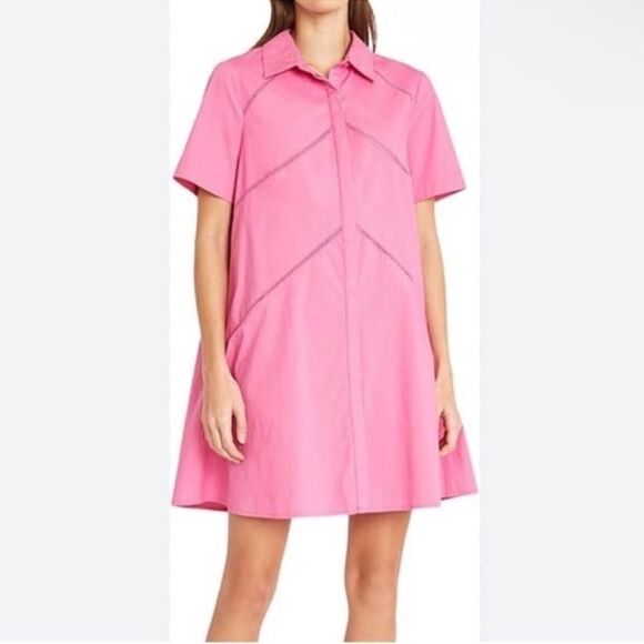 Donna Morgan Pink Collared Shirt Dress(Size 8) - Picture 1 of 9